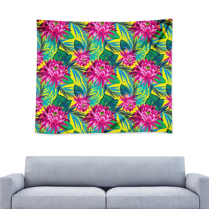 Tropical Lotus Pattern Print Tapestry