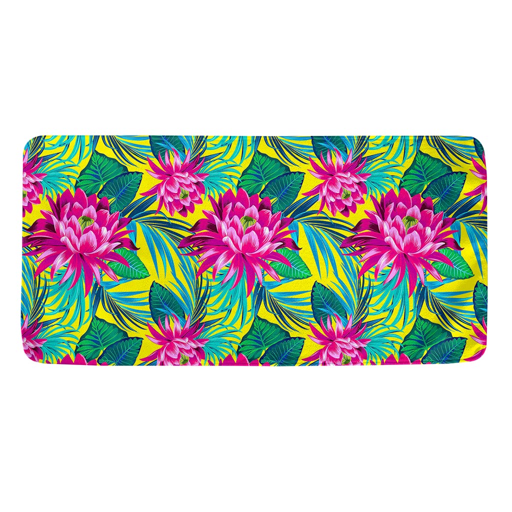 Tropical Lotus Pattern Print Towel