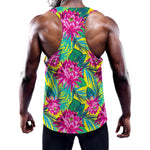 Tropical Lotus Pattern Print Training Tank Top
