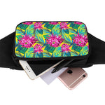 Tropical Lotus Pattern Print Waist Bag