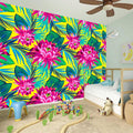 Tropical Lotus Pattern Print Wall Sticker