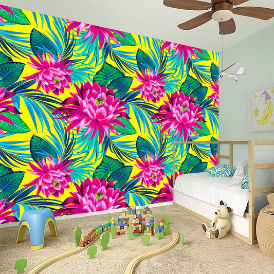 Tropical Lotus Pattern Print Wall Sticker