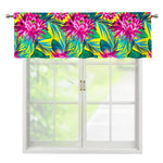 Tropical Lotus Pattern Print Window Valance