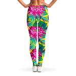 Tropical Lotus Pattern Print Women's Leggings