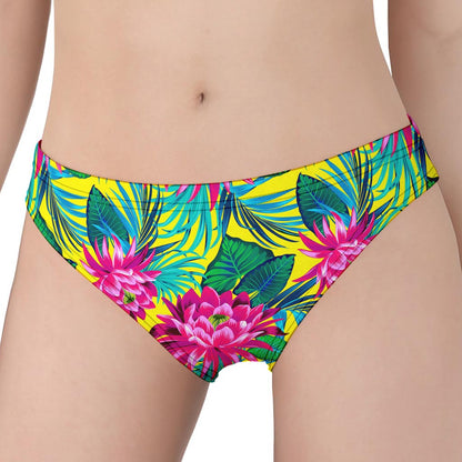 Tropical Lotus Pattern Print Women's Panties