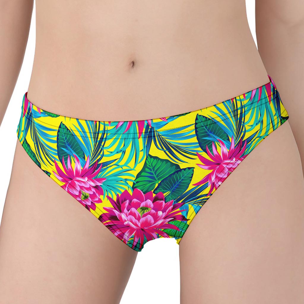 Tropical Lotus Pattern Print Women's Panties