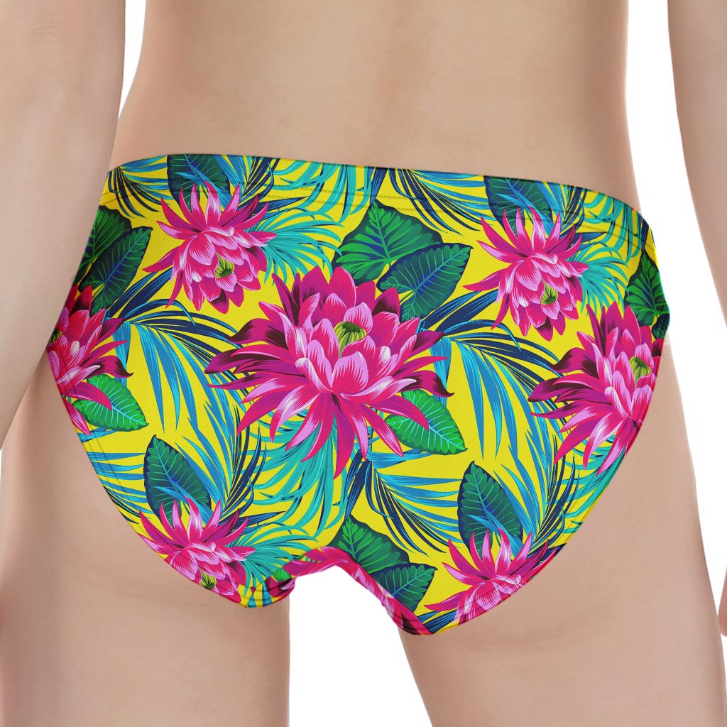 Tropical Lotus Pattern Print Women's Panties