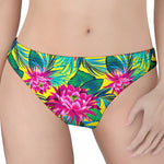 Tropical Lotus Pattern Print Women's Thong