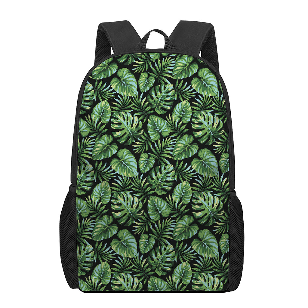 Tropical Monstera Leaves Pattern Print 17 Inch Backpack