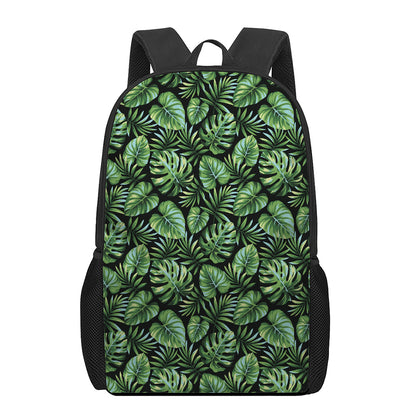 Tropical Monstera Leaves Pattern Print 17 Inch Backpack