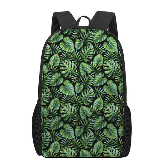Tropical Monstera Leaves Pattern Print 17 Inch Backpack