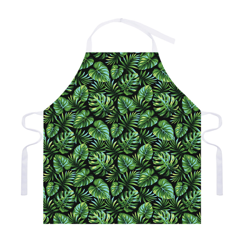 Tropical Monstera Leaves Pattern Print Adjustable Apron