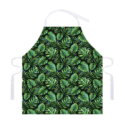 Tropical Monstera Leaves Pattern Print Adjustable Apron