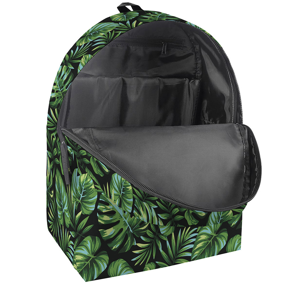 Tropical Monstera Leaves Pattern Print Backpack