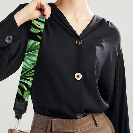 Tropical Monstera Leaves Pattern Print Bag Strap