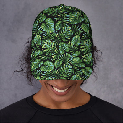 Tropical Monstera Leaves Pattern Print Baseball Cap