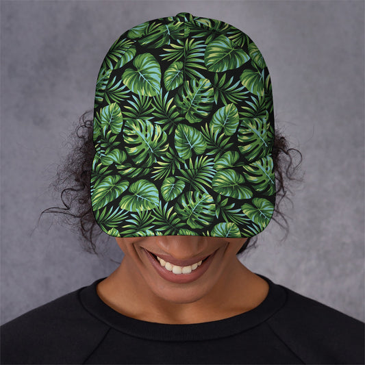 Tropical Monstera Leaves Pattern Print Baseball Cap