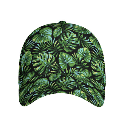 Tropical Monstera Leaves Pattern Print Baseball Cap