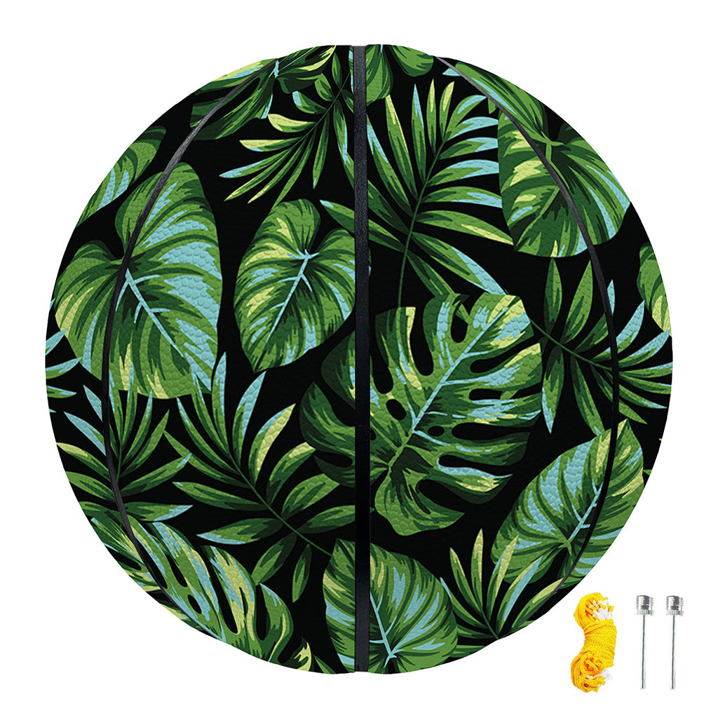 Tropical Monstera Leaves Pattern Print Basketball