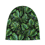 Tropical Monstera Leaves Pattern Print Beanie