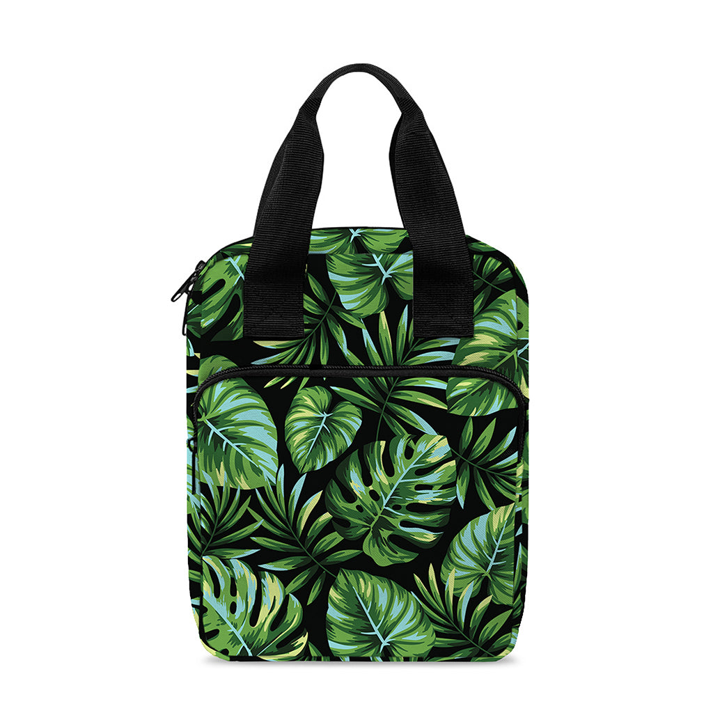 Tropical Monstera Leaves Pattern Print Bible Tote Bag