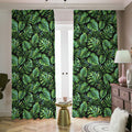 Tropical Monstera Leaves Pattern Print Dimout Pencil Pleat Curtains