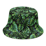 Tropical Monstera Leaves Pattern Print Bucket Hat