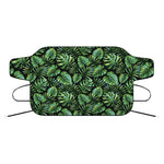 Tropical Monstera Leaves Pattern Print Car Windshield Snow Cover