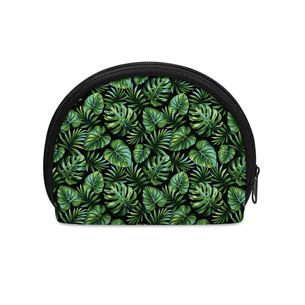 Tropical Monstera Leaves Pattern Print Coin Purse