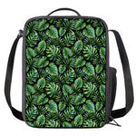 Tropical Monstera Leaves Pattern Print Crossbody Lunch Bag