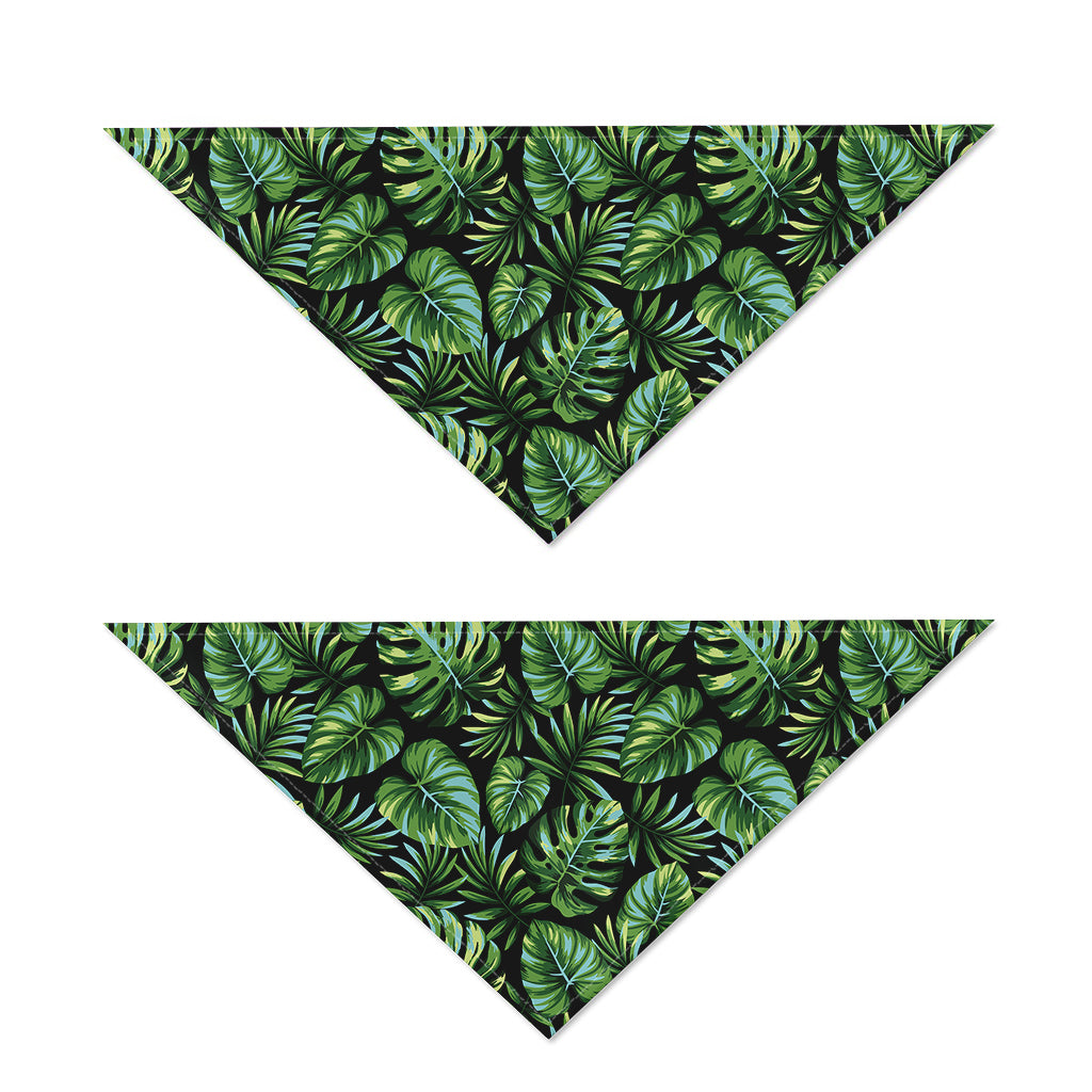 Tropical Monstera Leaves Pattern Print Dog Bandana