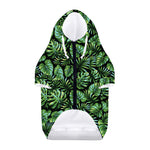Tropical Monstera Leaves Pattern Print Dog Zip Up Hoodie