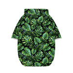 Tropical Monstera Leaves Pattern Print Dog Zip Up Hoodie