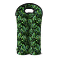 Tropical Monstera Leaves Pattern Print Double Neoprene Wine Tote