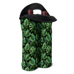 Tropical Monstera Leaves Pattern Print Double Neoprene Wine Tote