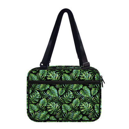Tropical Monstera Leaves Pattern Print Double Strap Bible Bag