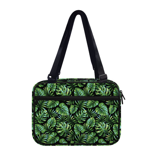 Tropical Monstera Leaves Pattern Print Double Strap Bible Bag