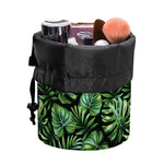 Tropical Monstera Leaves Pattern Print Drawstring Makeup Bag