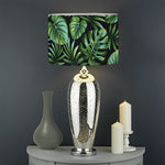 Tropical Monstera Leaves Pattern Print Drum Lamp Shade