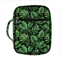 Tropical Monstera Leaves Pattern Print Front Pocket Bible Bag