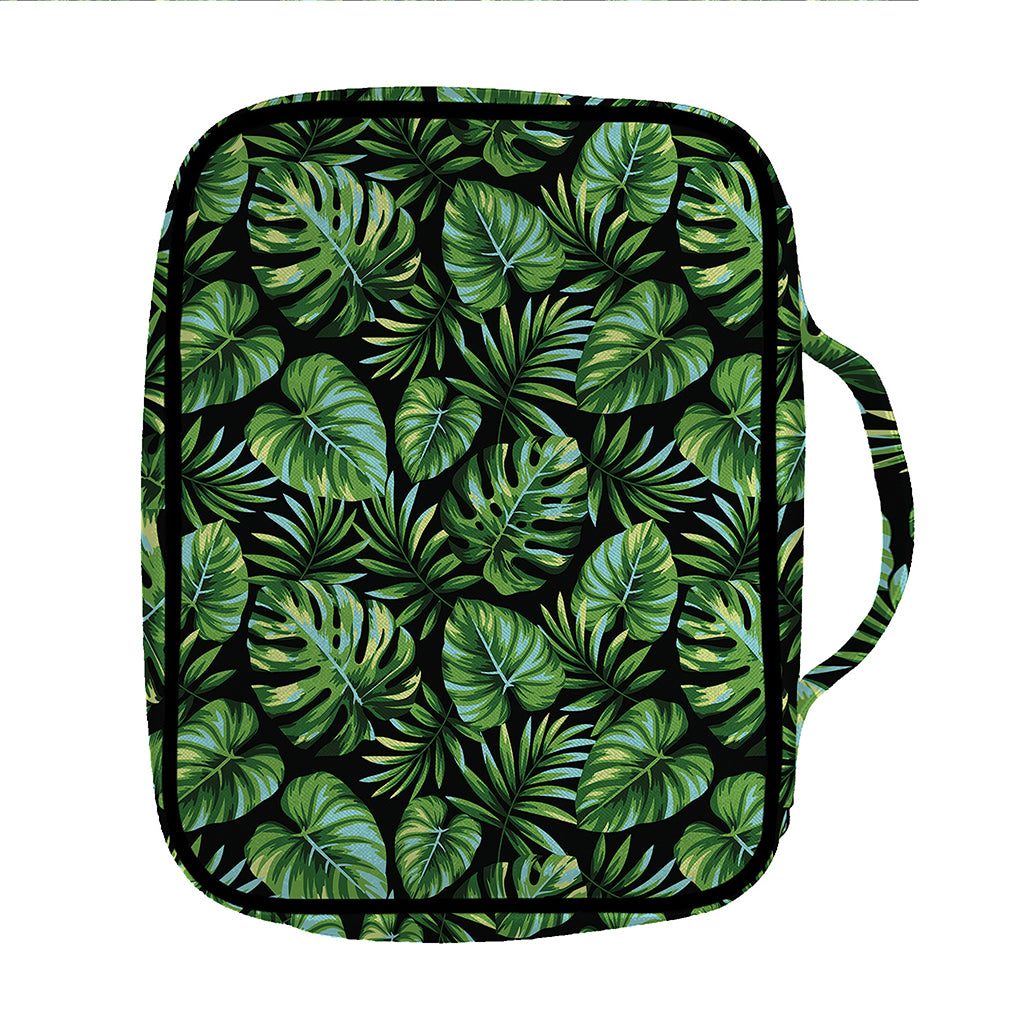 Tropical Monstera Leaves Pattern Print Front Pocket Bible Bag