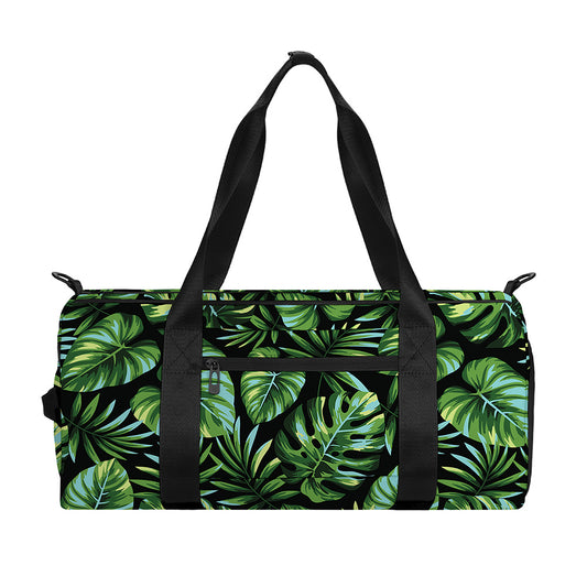 Tropical Monstera Leaves Pattern Print Gym Bag