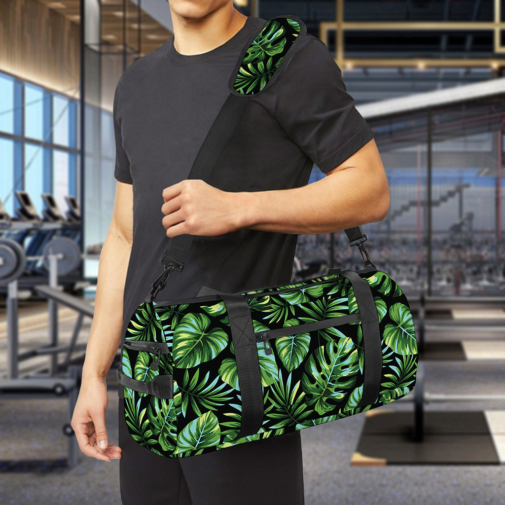Tropical Monstera Leaves Pattern Print Gym Bag