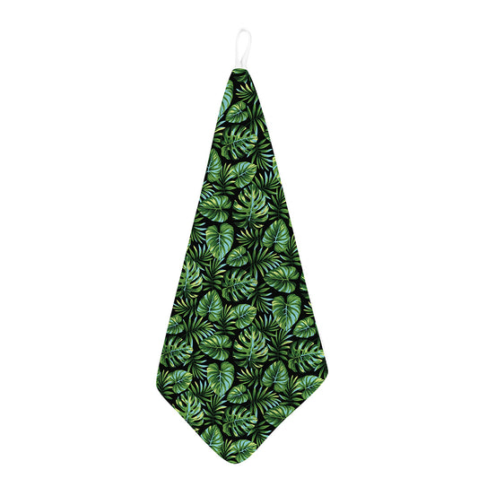 Tropical Monstera Leaves Pattern Print Hand Towel