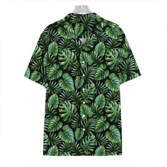 Tropical Monstera Leaves Pattern Print Hawaiian Shirt