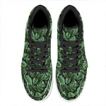 Tropical Monstera Leaves Pattern Print High Top Leather Sneakers