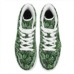 Tropical Monstera Leaves Pattern Print High Top Leather Sneakers