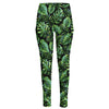 Tropical Monstera Leaves Pattern Print High-Waisted Pocket Leggings