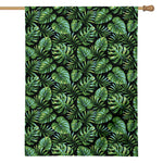 Tropical Monstera Leaves Pattern Print House Flag