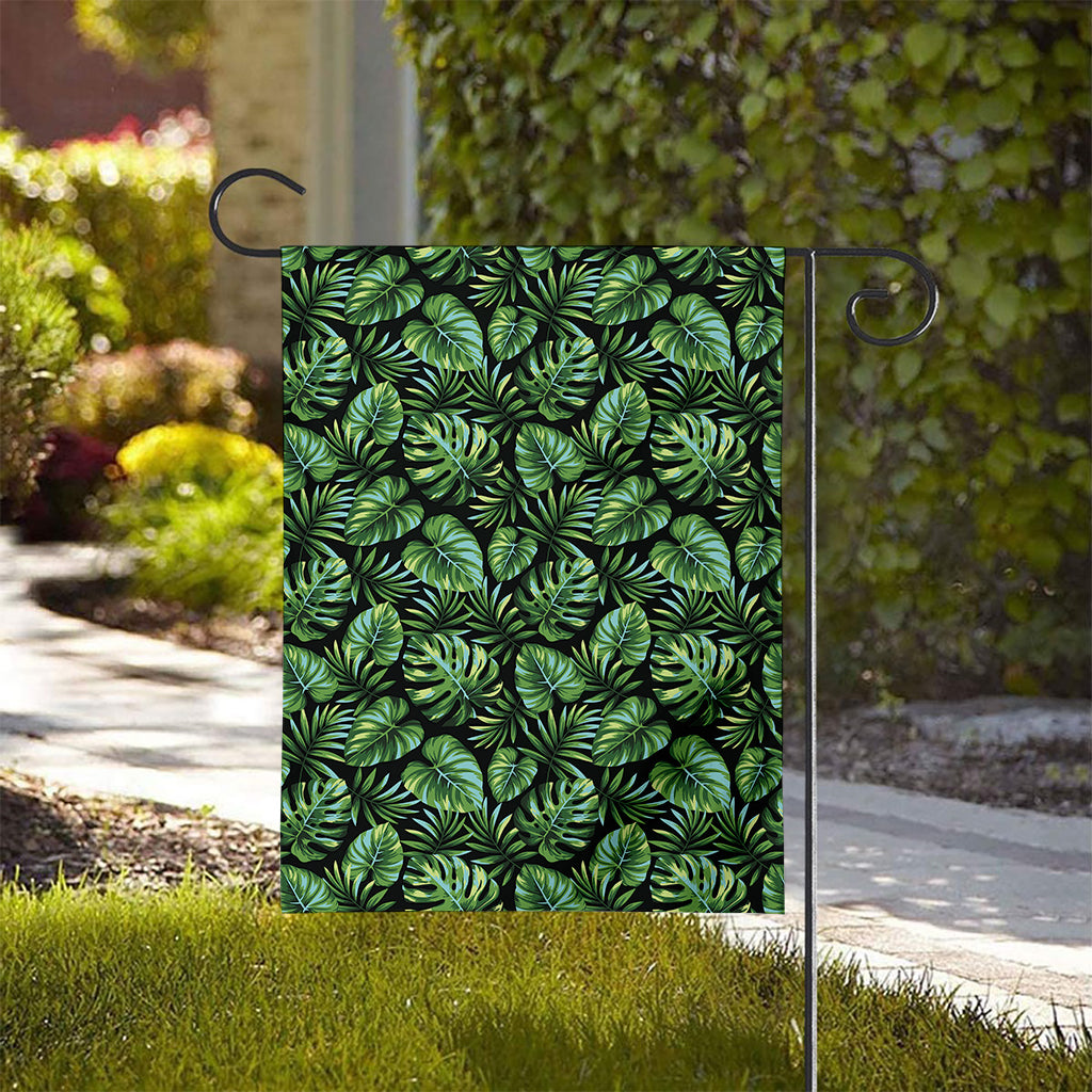 Tropical Monstera Leaves Pattern Print House Flag
